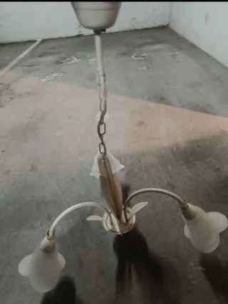 Lámpara forja girasoles cristal