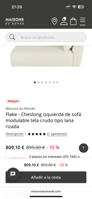 Sofa maison du monde blanco