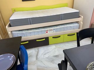 Cama nido 90x190 con colchón y cajones