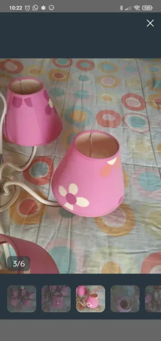 Lámpara rosa niña como nueva