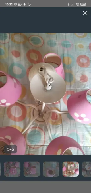 Lámpara rosa niña como nueva