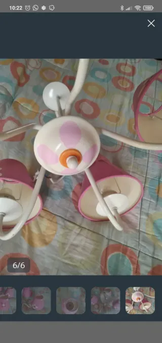 Lámpara rosa niña como nueva