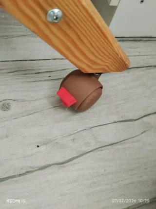 Minicuna madera y textil naranja