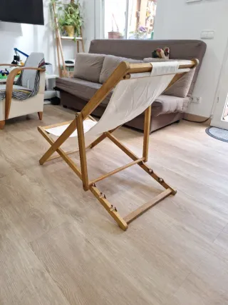 Hamaca plegable madera y tela