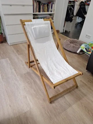 Hamaca plegable madera y tela