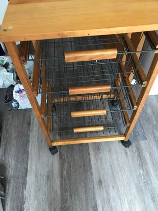 Mesa auxiliar cocina madera 4 cajones