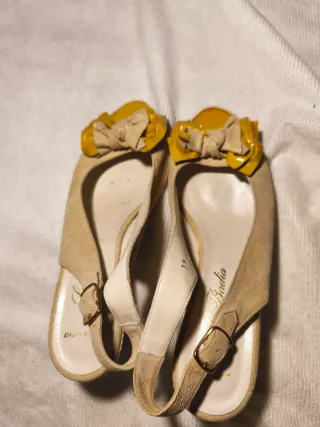 Sandalias La Badia Firenze Beige/Amarillo T.39