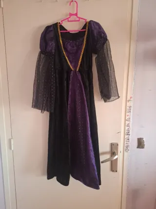 Disfraz Bruja Morado y Negro talla 6/7