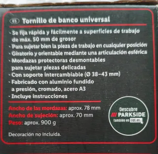 Tornillo de banco universal Parkside