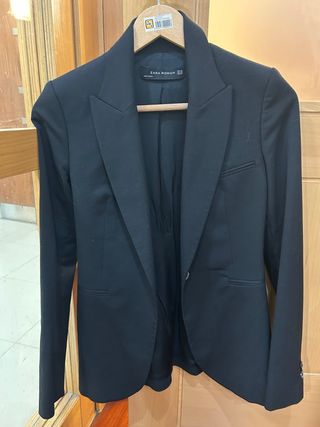 Americana Zara Mujer Negra Talla XS