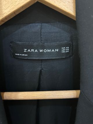 Americana Zara Mujer Negra Talla XS