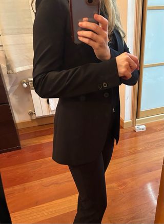 Americana Zara Mujer Negra Talla XS