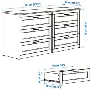 Cómoda Ikea Songesand 6 cajones