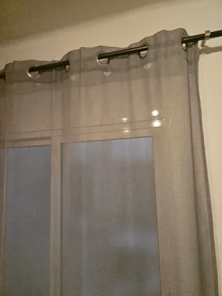 Cortina beige y gris 150 x 160