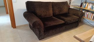 Sofá elegante chocolate 3 plazas 2m