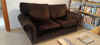 Sofá elegante chocolate 3 plazas 2m
