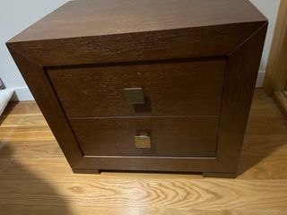 Cabecero tapizado blanco 2 mesitas Colchón y base