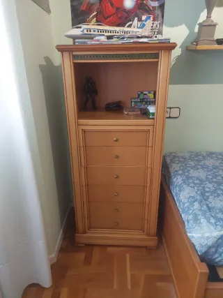 Cama 90x190 con 2 colchones y sinfonier