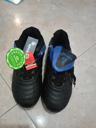 Zapatillas Fútbol Silver Talla 39 Negras/Azules
