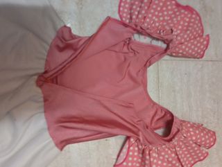 Vestido Flamenca Rosa y Blanco