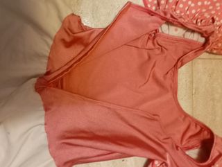 Vestido Flamenca Rosa y Blanco