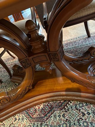 Conjunto mesa comedor y 8 sillas madera