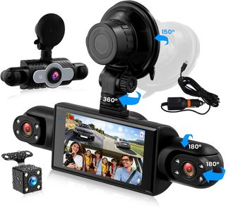 Dash Cam 4 cámaras 1080P, visión 360°