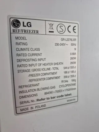 Frigorífico LG Combi Americano. Venta por mudanza.