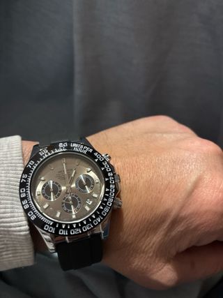 Reloj Rolex Daytona Negro y Plateado
