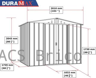 Caseta Metálica Top Titan 173x261x204 cm - Duramax