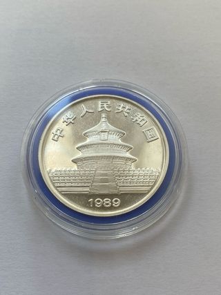 Moneda Panda China Plata 1989 1 Onza