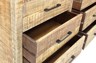 Cassettiera 6 Cassetti Legno e Metallo 100cm Nero