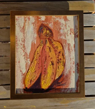 Pintura al óleo de plátanos