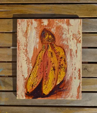 Pintura al óleo de plátanos
