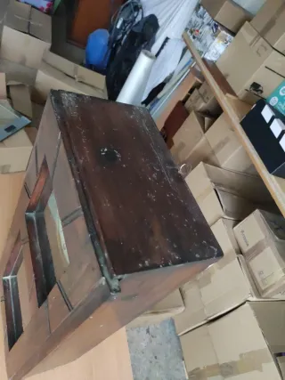 Reloj de Pared Antiguo Madera y Cristal