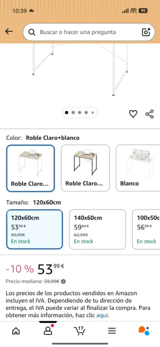 Mesa escritorio Woltu madera y metal