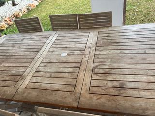 Conjunto mesa y sillas de madera