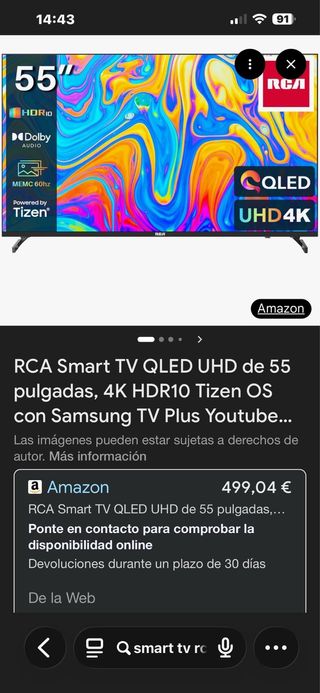 Smart TV RCA QLED UHD 55 4K HDR10 Tizen OS