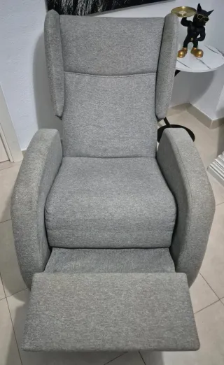 Sillón relax manual tela gris