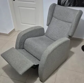 Sillón relax manual tela gris