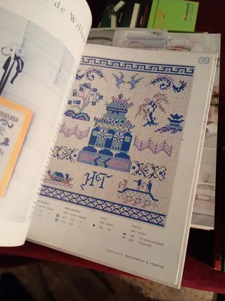 Punto De Cruz En Blanco Y Azul libro