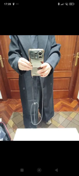 Abrigo paño Pull&Bear Negro Talla M