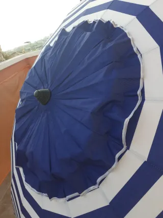 Sombrilla Playa Crevicosta Rayas Azul/Blanco