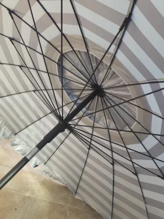 Sombrilla Playa Crevicosta Rayas Azul/Blanco