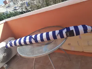 Sombrilla Playa Crevicosta Rayas Azul/Blanco