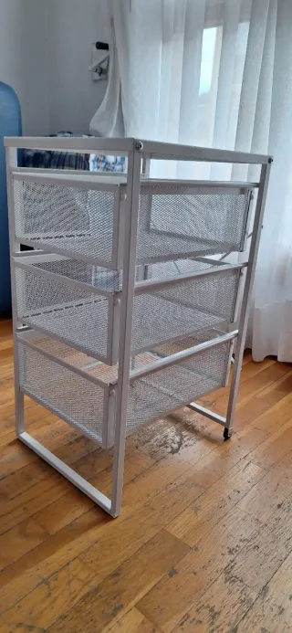 Cajonera Ikea Metálica Blanca con 3 Cajones