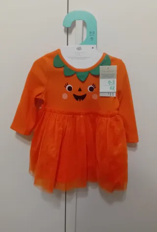 Vestito Zucca bimba 0-3 mesi (62cm), Halloween