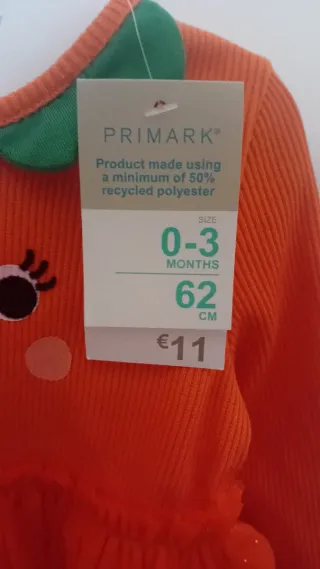 Vestito Zucca bimba 0-3 mesi (62cm), Halloween