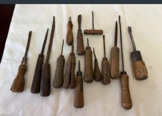 Lote herramientas antiguas madera