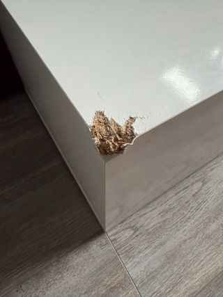 Mueble salón TV madera y tela